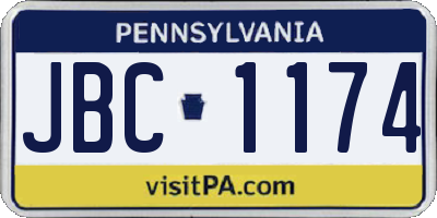 PA license plate JBC1174