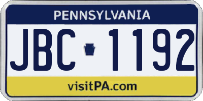 PA license plate JBC1192