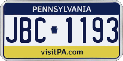 PA license plate JBC1193