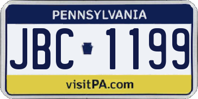 PA license plate JBC1199
