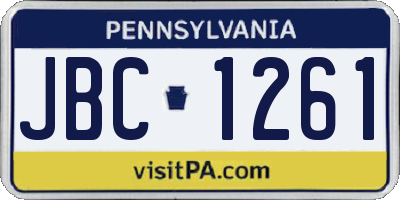 PA license plate JBC1261
