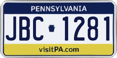 PA license plate JBC1281