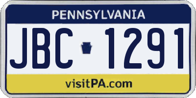 PA license plate JBC1291