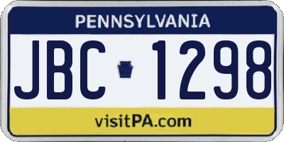 PA license plate JBC1298