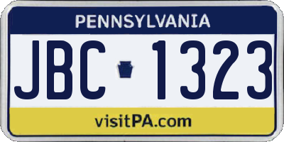 PA license plate JBC1323