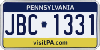 PA license plate JBC1331