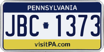 PA license plate JBC1373