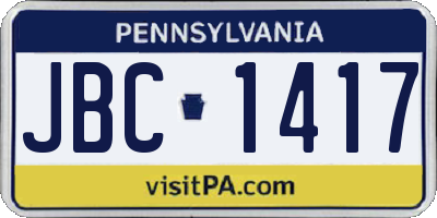 PA license plate JBC1417