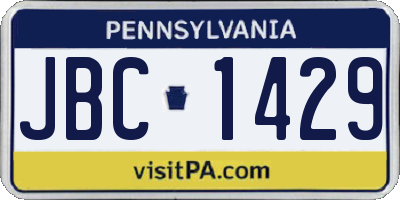 PA license plate JBC1429