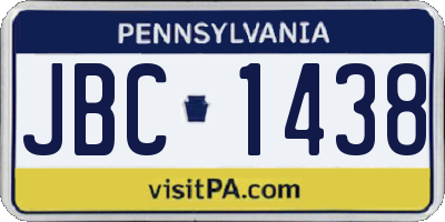 PA license plate JBC1438