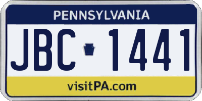 PA license plate JBC1441