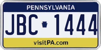 PA license plate JBC1444