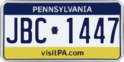 PA license plate JBC1447