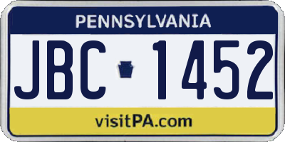 PA license plate JBC1452