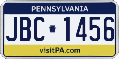 PA license plate JBC1456