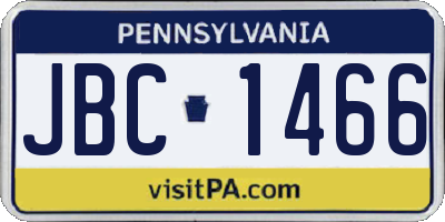 PA license plate JBC1466