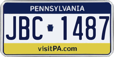 PA license plate JBC1487