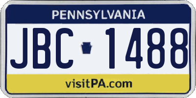 PA license plate JBC1488