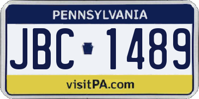 PA license plate JBC1489