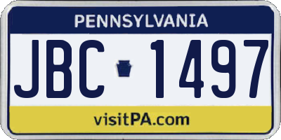 PA license plate JBC1497