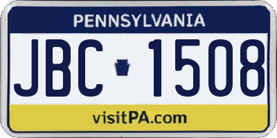 PA license plate JBC1508