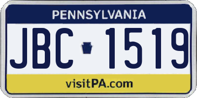PA license plate JBC1519