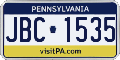 PA license plate JBC1535