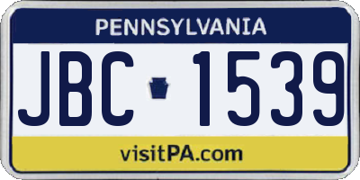 PA license plate JBC1539