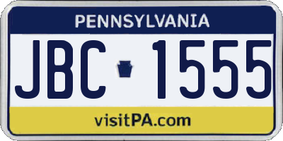 PA license plate JBC1555