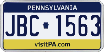 PA license plate JBC1563