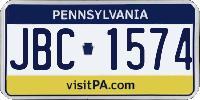 PA license plate JBC1574