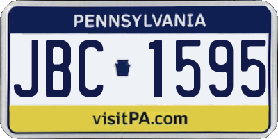 PA license plate JBC1595