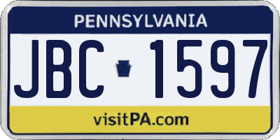 PA license plate JBC1597