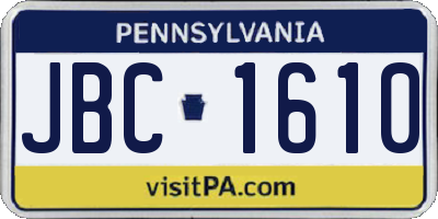 PA license plate JBC1610