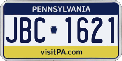 PA license plate JBC1621