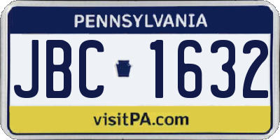 PA license plate JBC1632