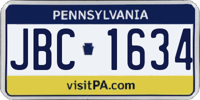 PA license plate JBC1634