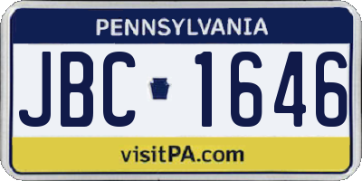 PA license plate JBC1646