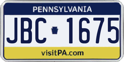 PA license plate JBC1675