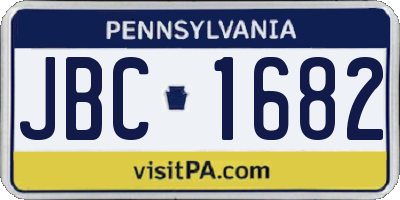 PA license plate JBC1682