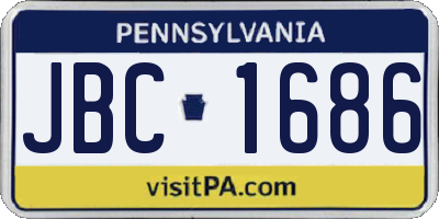 PA license plate JBC1686