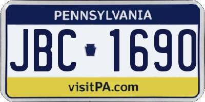 PA license plate JBC1690