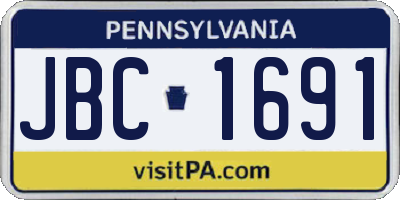 PA license plate JBC1691