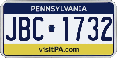 PA license plate JBC1732