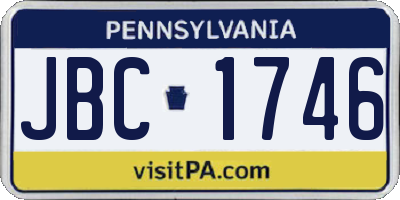 PA license plate JBC1746