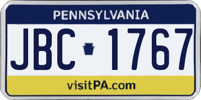 PA license plate JBC1767