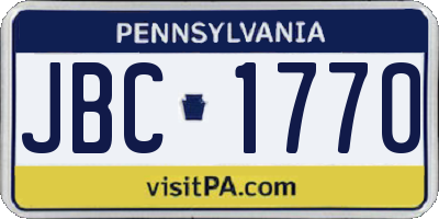 PA license plate JBC1770