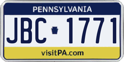 PA license plate JBC1771