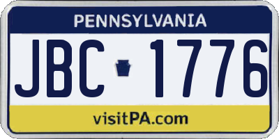 PA license plate JBC1776