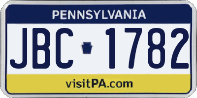PA license plate JBC1782